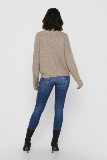 Only Vest ONYZOEY L/S CARDIGAN KNT 15215618 WOODSMOKEE/W MELANGE