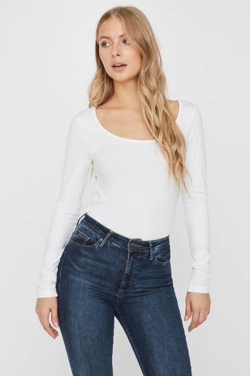 Vero Moda VMMAXI MY LS SOFT UNECK GA NOOS 10228809 BRIGHT WHITE