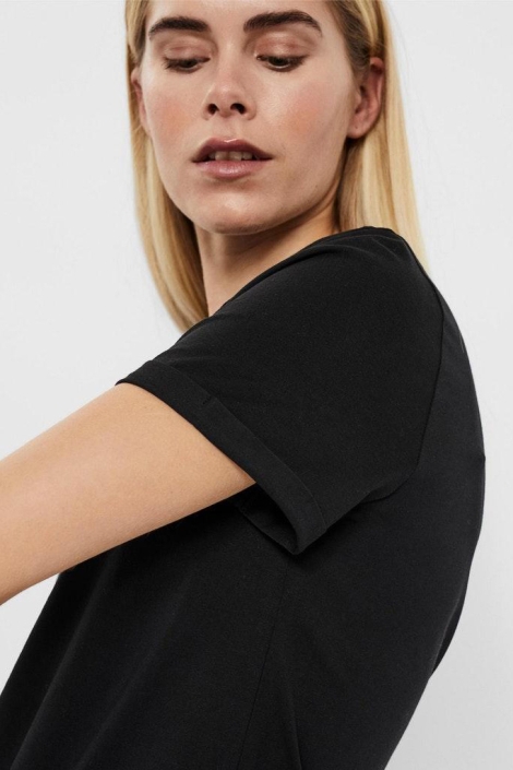 Vero Moda zwarte dames t-shirt | Close up