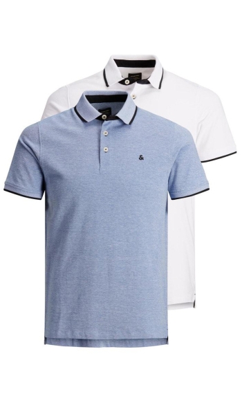 JJEPAULOS POLO SS 2PK MP 12191216 Bright Cobalt/White
