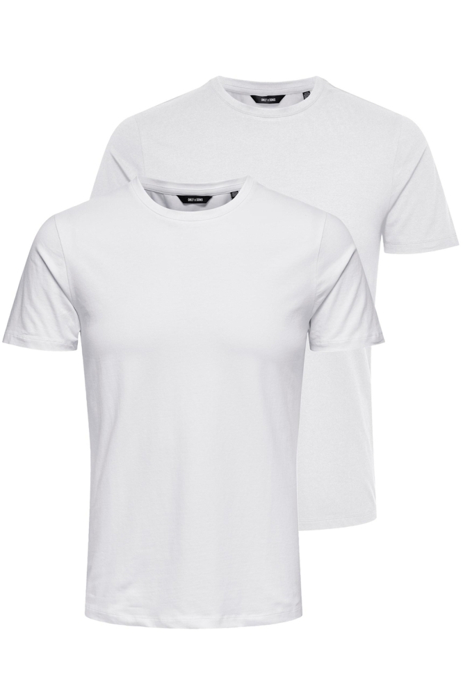 Only & Sons witte heren t-shirt | Vooraanzicht