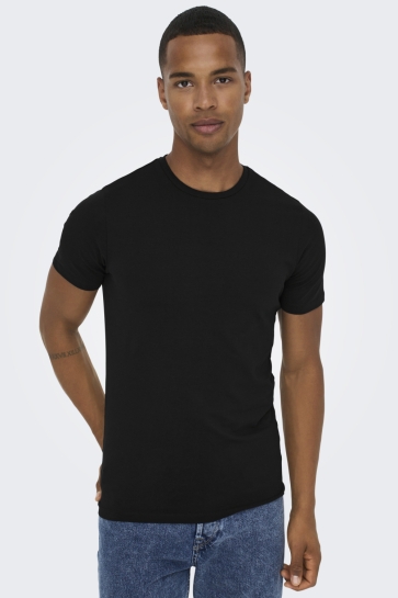 Only & Sons ONSBASIC SLIM O-NECK 2-PACK NOOS 22021181 Black/2BLACK