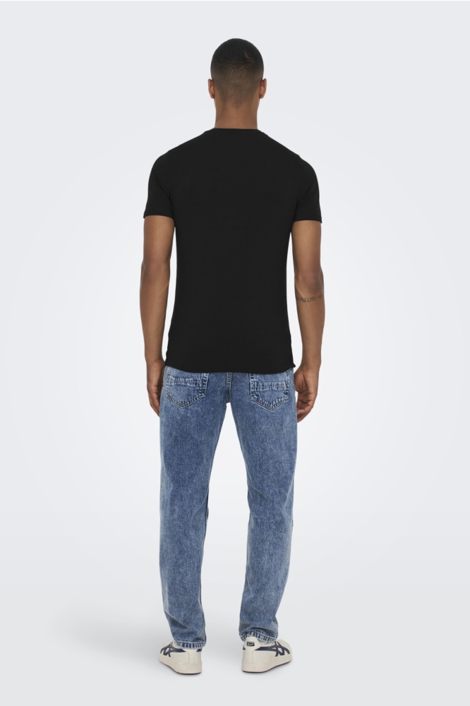 Only & Sons zwarte heren t-shirt | Model