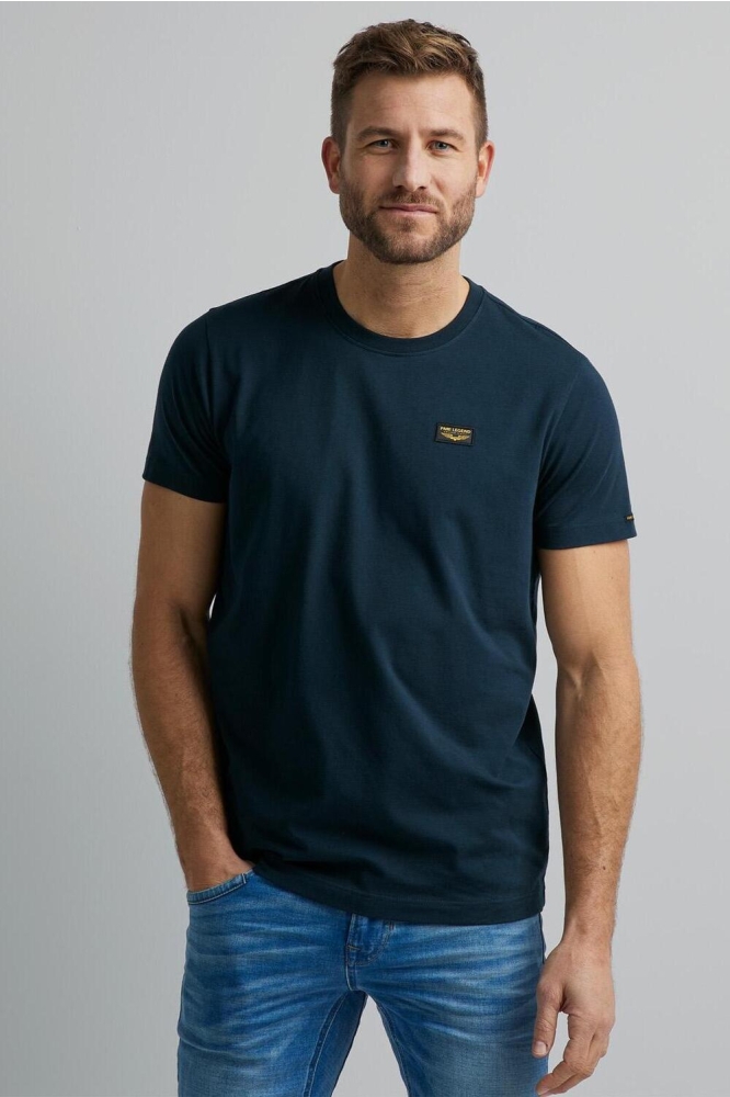 PME legend blauwe heren t-shirt | Model vooraanzicht