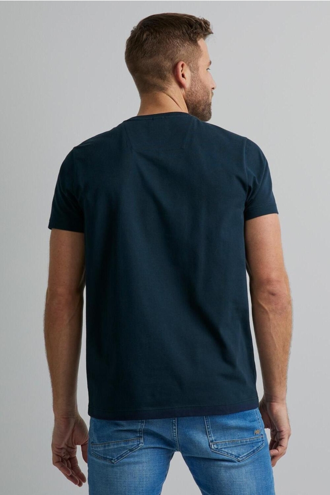 PME legend blauwe heren t-shirt | Model achteraanzicht