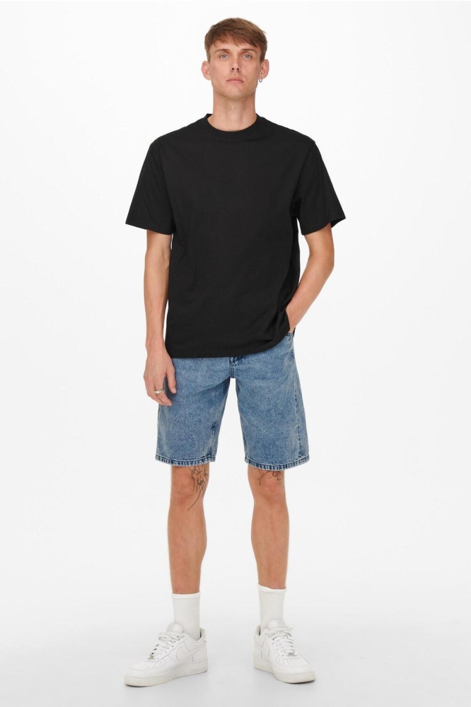 Only & Sons zwarte heren t-shirt | Model