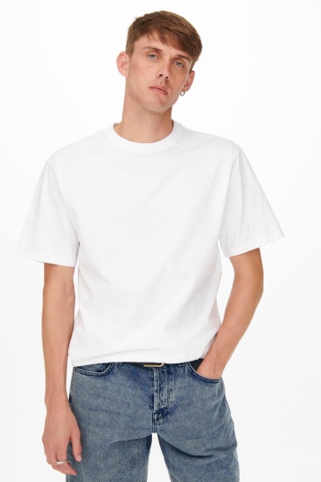 Only & Sons ONSFRED RLX SS TEE NOOS 22022532 BRIGHT WHITE