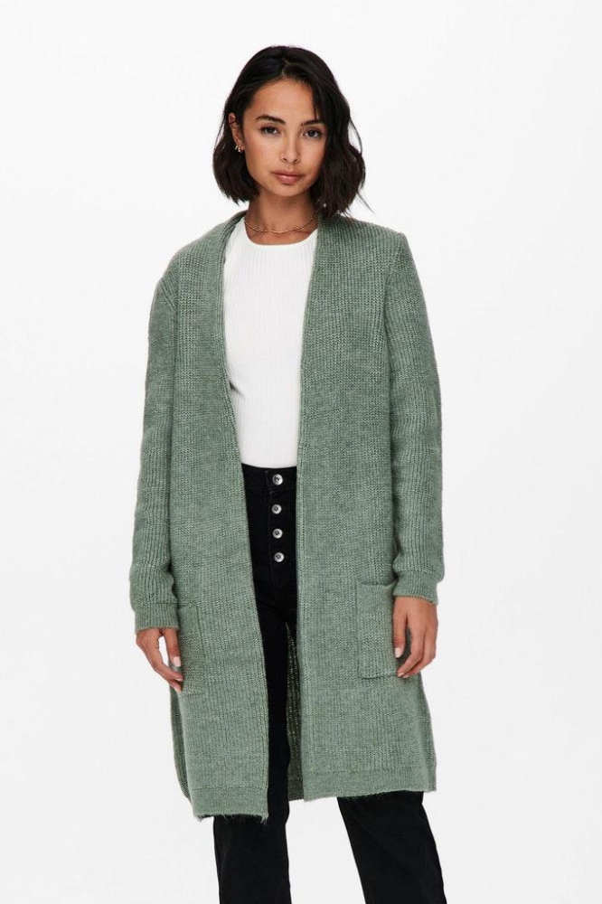 Only groene dames vest | Model vooraanzicht