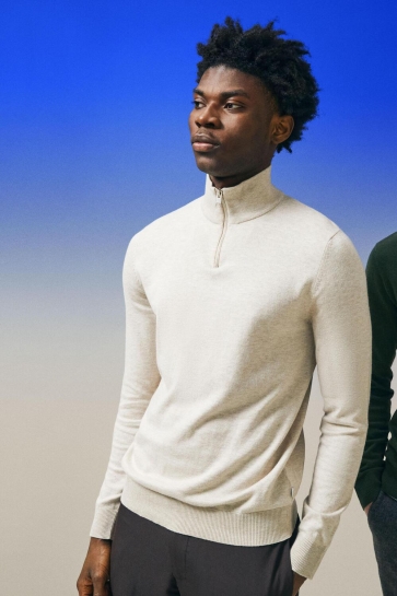 Jack & Jones jjeemil knit half zip noos Beige