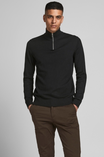 Jack & Jones jjeemil knit half zip noos Zwart