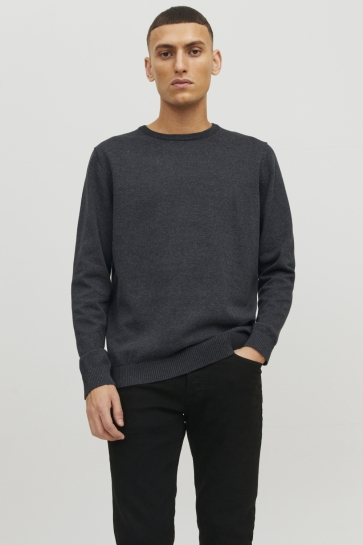 Jack & Jones Trui JJEBASIC KNIT CREW NECK NOOS 12137190 Dark Grey Melange