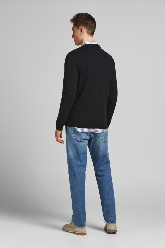 Jack & Jones zwarte heren trui | Model achteraanzicht