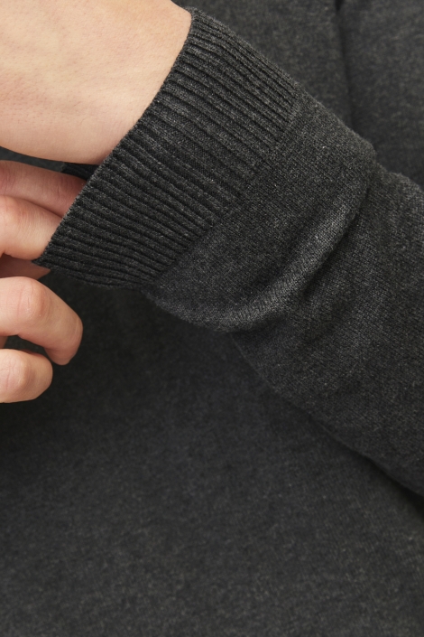 Jack & Jones grijze heren trui | Close up