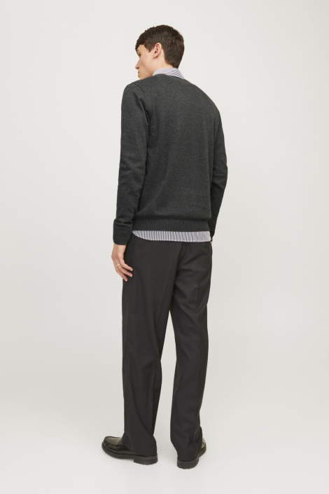Jack & Jones grijze heren trui | Model achteraanzicht