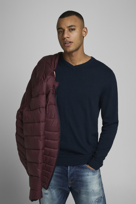 Jack & Jones blauwe heren trui | Model vooraanzicht