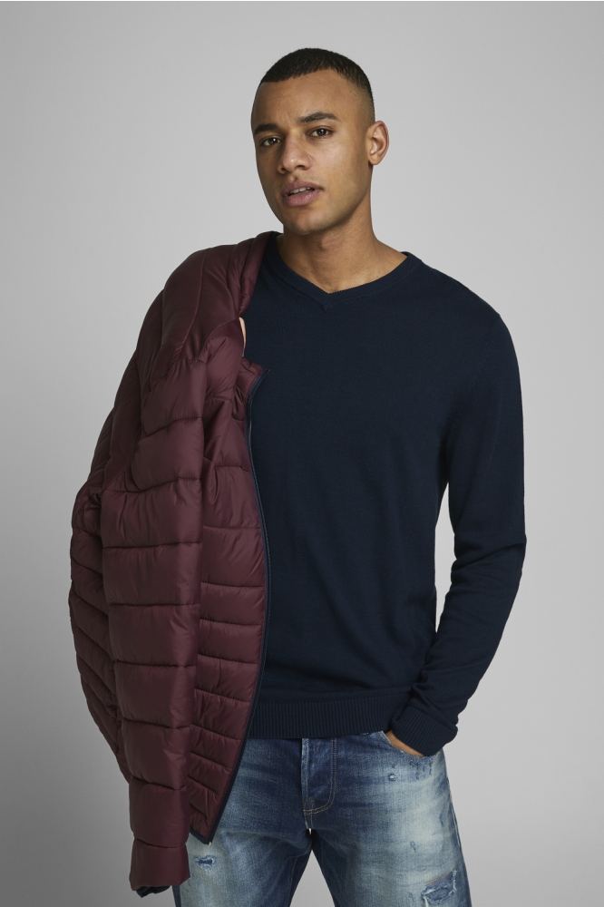 Jack & Jones blauwe heren trui | Model vooraanzicht
