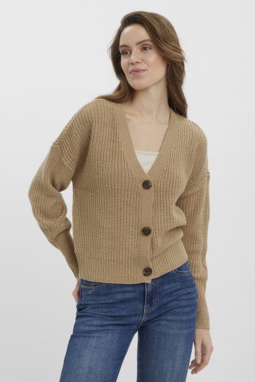 Vero Moda vmlea ls v-neck cuff cardigan noos Camel