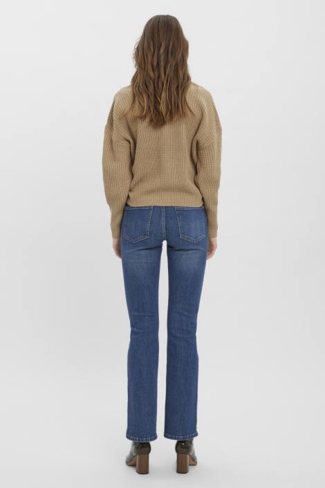 Vero Moda camel dames vest | Model achteraanzicht