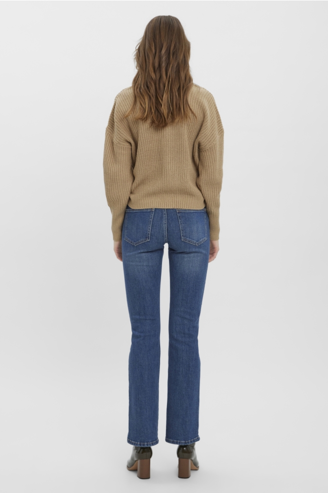 Vero Moda camel dames vest | Model achteraanzicht