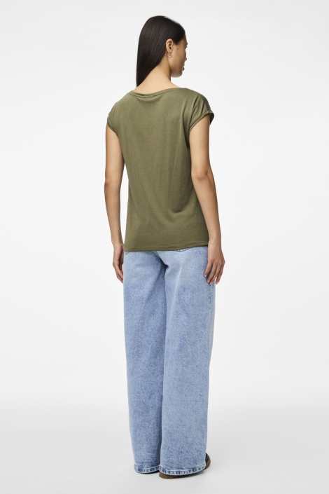 Pieces groene dames t-shirt | Model