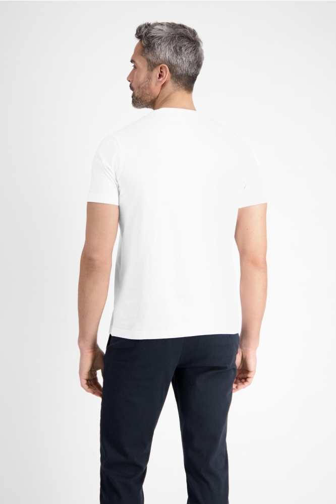 Lerros witte heren t-shirt | Model achteraanzicht