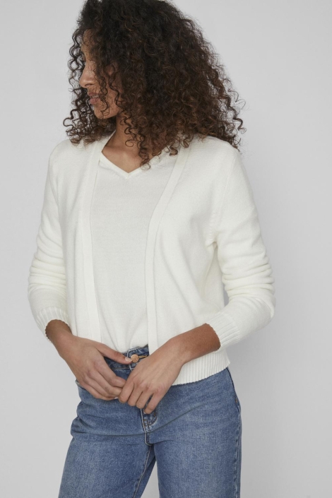 Vila witte dames vest | Model vooraanzicht