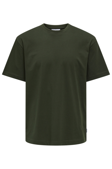 Only & Sons groene heren t-shirt | Vooraanzicht