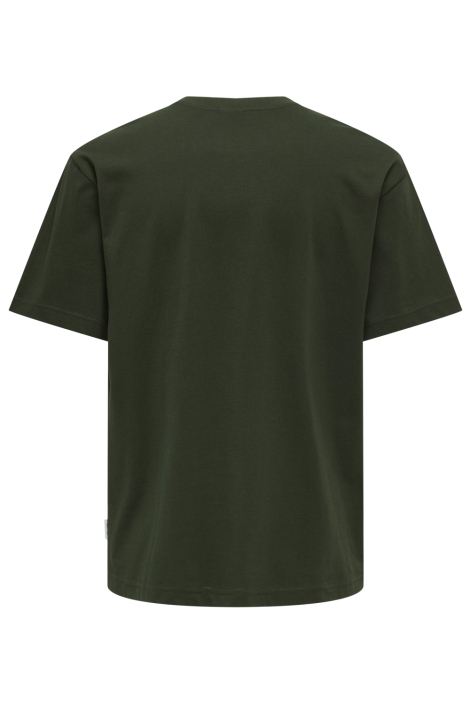 Only & Sons groene heren t-shirt | Achteraanzicht