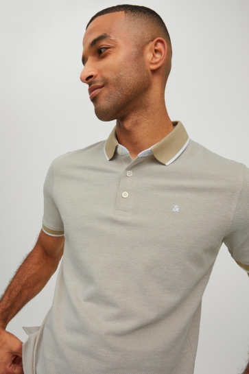 Jack & Jones JJEPAULOS POLO SS NOOS 12136668 CROCKERY/SLIM FIT