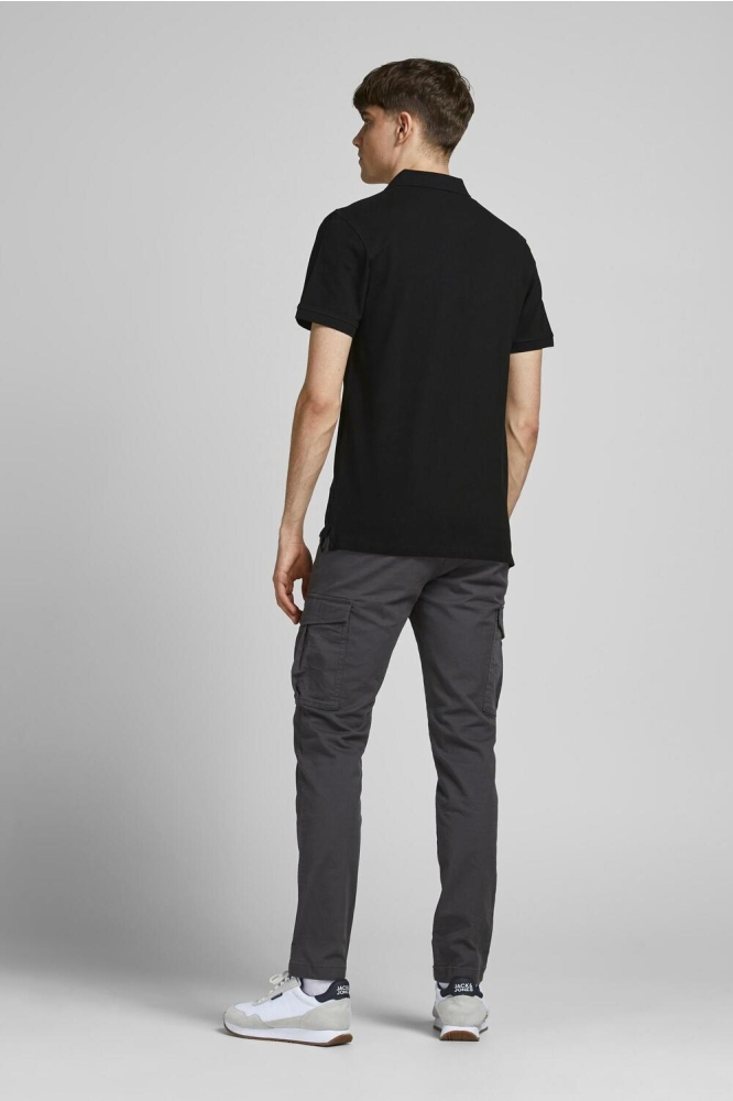 Jack & Jones zwarte heren polo | Model achteraanzicht