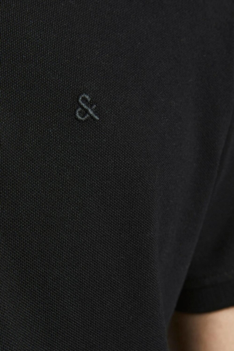 Jack & Jones zwarte heren polo | Close up