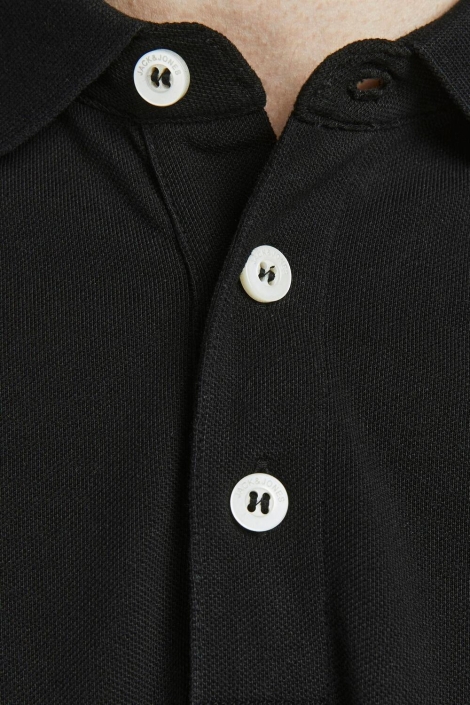 Jack & Jones zwarte heren polo | Close up