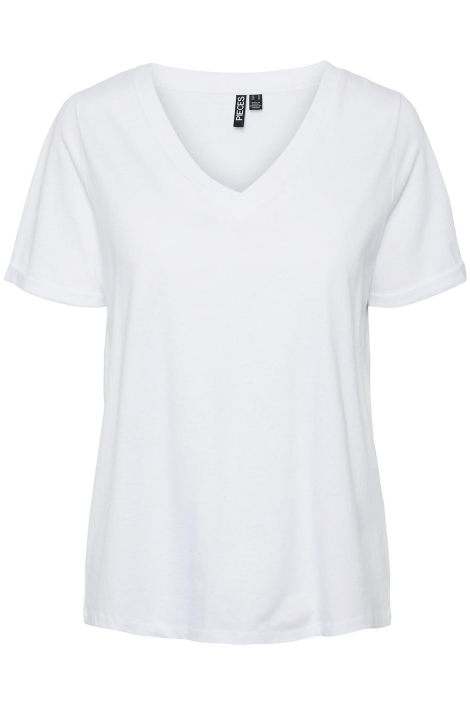 Pieces witte dames t-shirt | Vooraanzicht