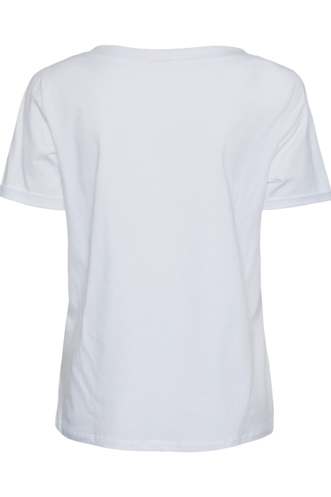 Pieces witte dames t-shirt | Achteraanzicht