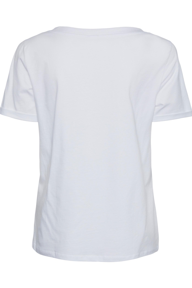 Pieces witte dames t-shirt | Achteraanzicht