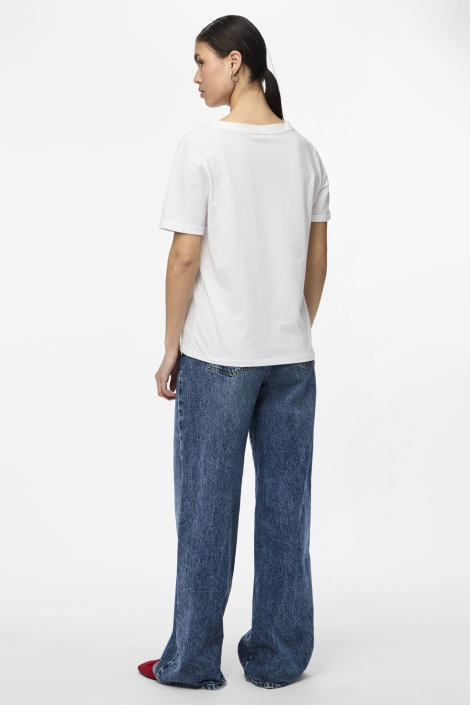 Pieces witte dames t-shirt | Model