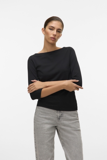 Vero Moda vmpanda modal 3/4 top jrs noos Zwart