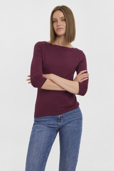 Vero Moda T-shirt VMPANDA MODAL 3/4 TOP JRS NOOS 10274133 WINETASTING