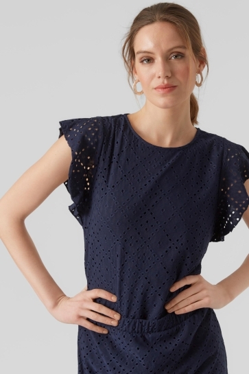 Vero Moda vmtassa sl frill top noos Blauw