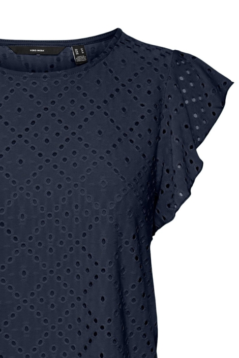 Vero Moda blauwe dames t-shirt | Close up