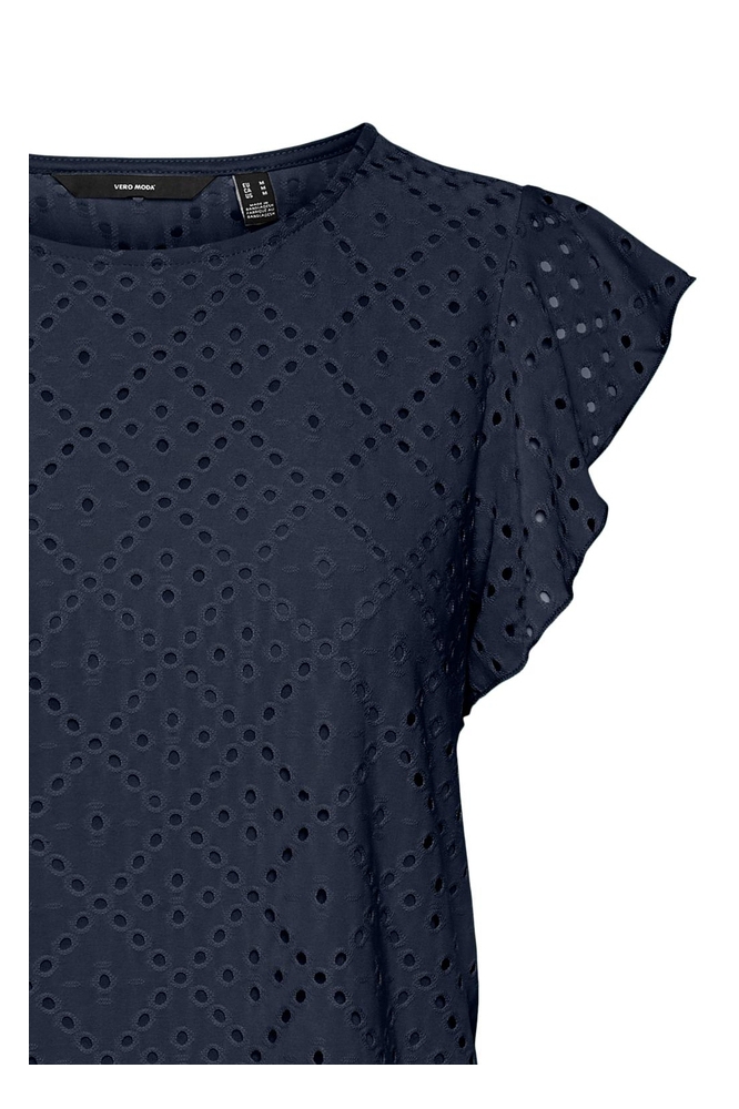 Vero Moda blauwe dames t-shirt | Close up