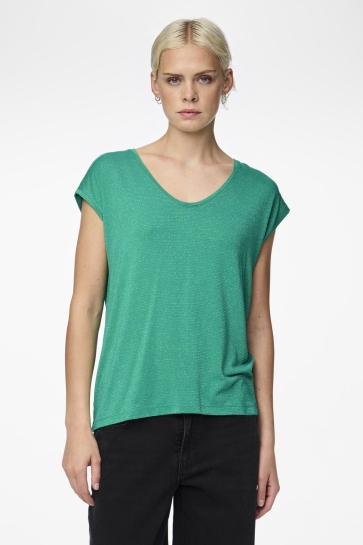 Pieces pcbillo tee lurex stripes noos Groen