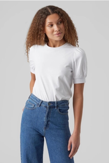 Vero Moda VMKERRY 2/4 O-NECK TOP VMA JRS NOO 10275520 Bright White