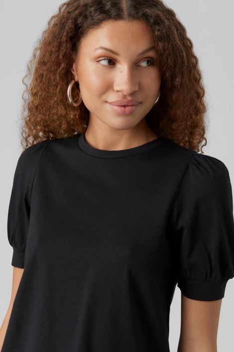 Vero Moda zwarte dames t-shirt | Close up