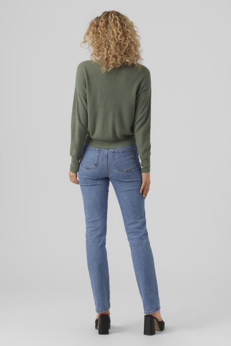 Vero Moda groene dames vest | Model achteraanzicht