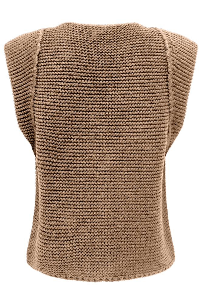 Only bruine dames gilet | Achteraanzicht