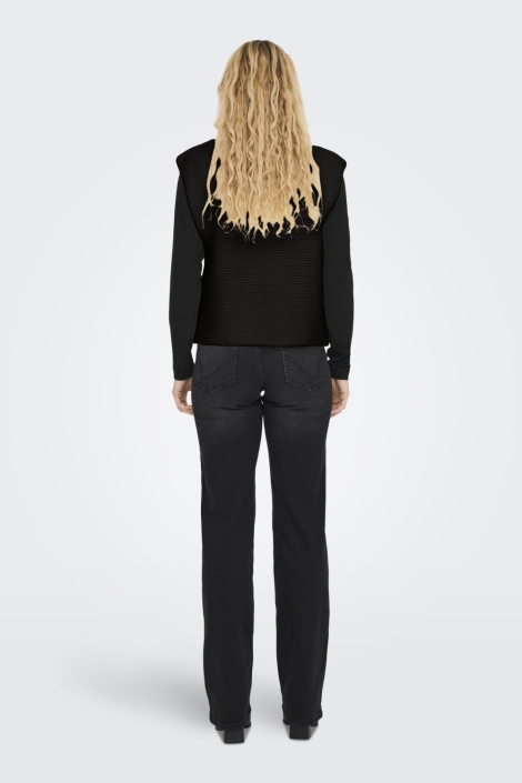 Only zwarte dames gilet | Vooraanzicht