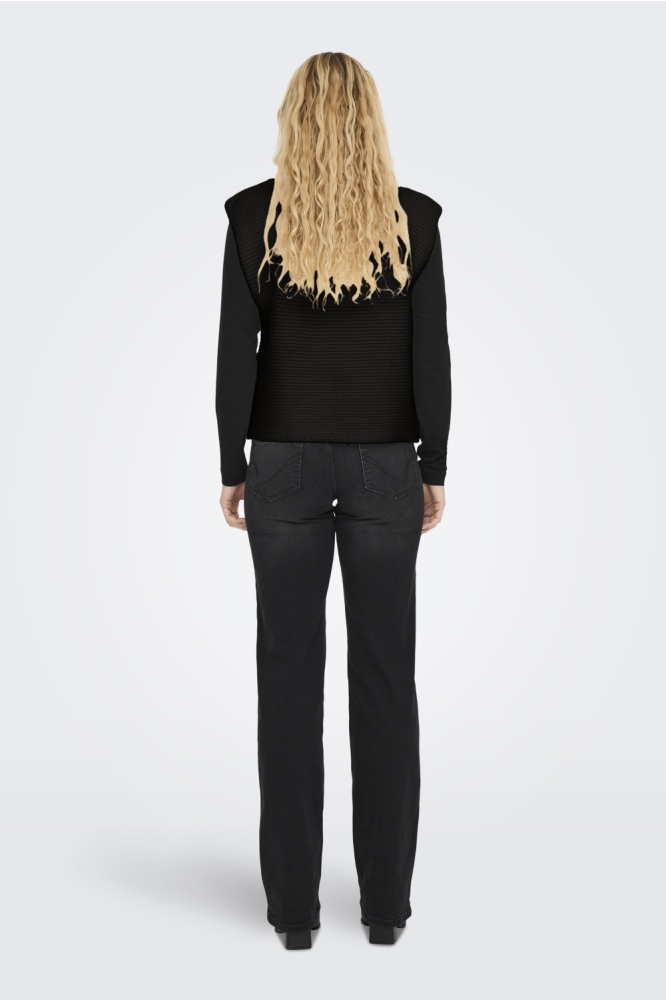 Only zwarte dames gilet | Vooraanzicht