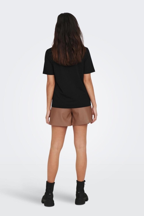Only zwarte dames t-shirt | Model achteraanzicht
