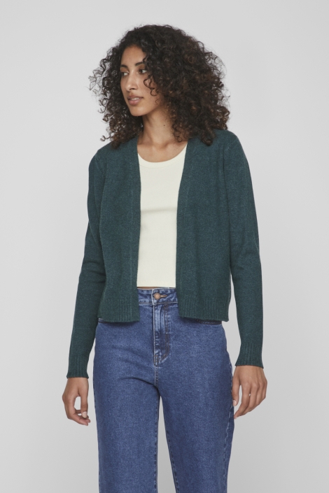 Vila groene dames vest | Model vooraanzicht